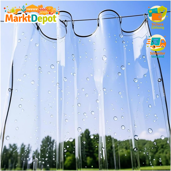 Wasserdichte Abdeckplane Transparent PVC Wetterfest Mit ÖSen 3X4M 4X5M 5X6M-image
