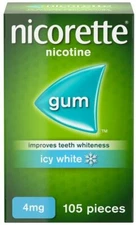 Nicorette 4mg Gum ICY WHITE  105 Pieces  ""SHIPS SUPER FAST FROM USA""