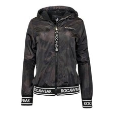 Rocawear Womens Size 1x Camo Hooded Zip Up Jacket Logo Trim
