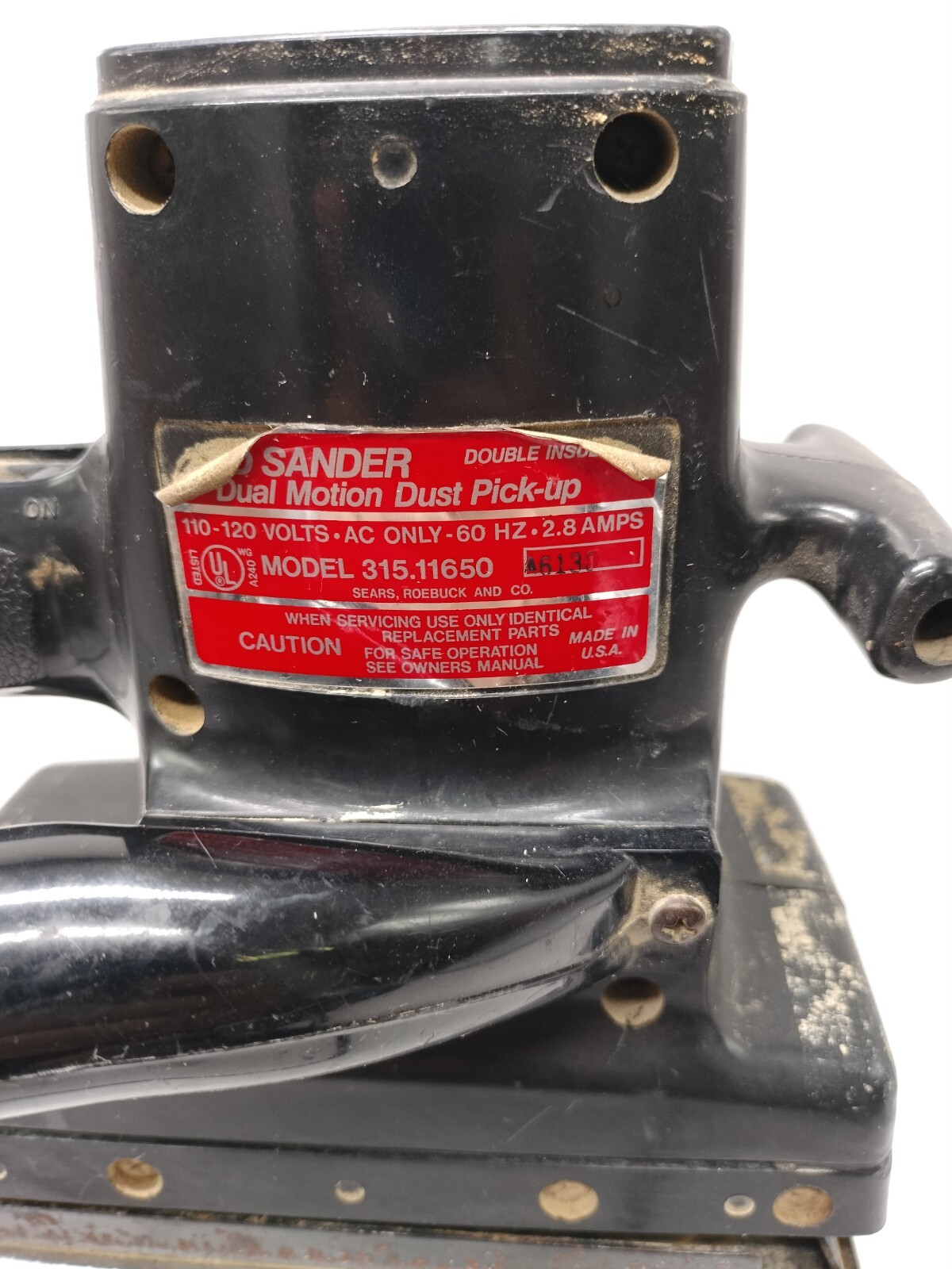 Sears Craftsman 315 11650 Dual Action Sheet Pad Finish Orbital Dust Sander Tools