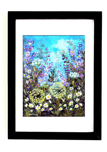 Original Floral Painting "Fantasy Garden" 16 x 12" Canvas Board by Judith Rowe - Picture 2 of 7