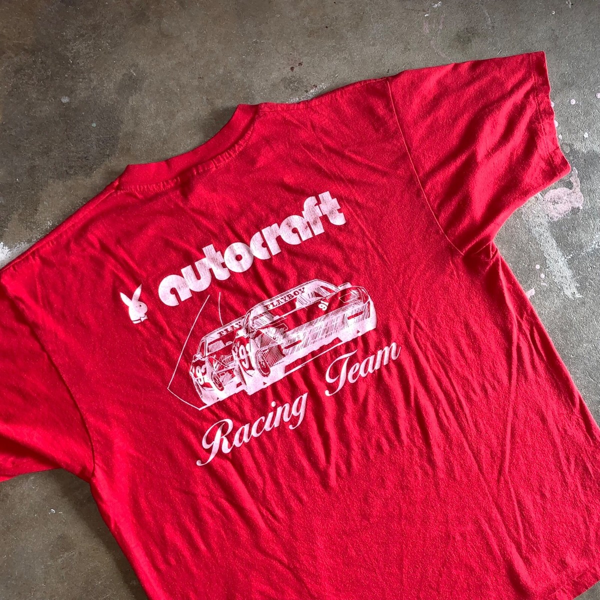 1980s VINTAGE 80s PLAYBOY AUTOCRAFT RACING TEAM T-SHIRT MEN SZ L