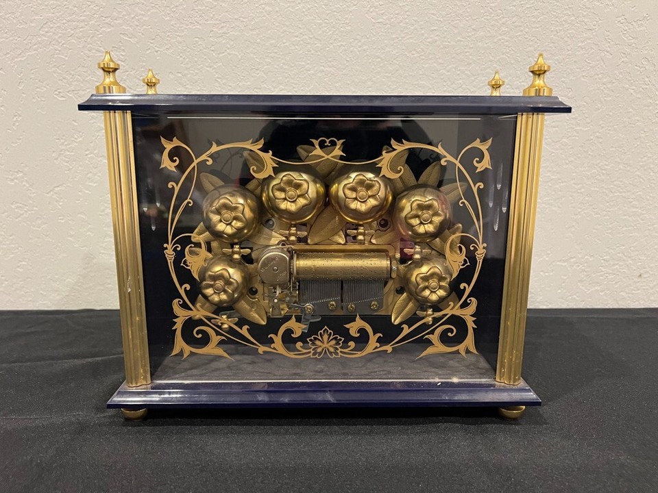 Rare Vintage Sanyko Music Box w/ Bees & Bells Plays Blue Danube (SEE VIDEO)