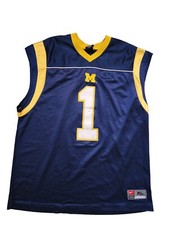 Michigan Wolverines 1 Sewn Nike Basketball Jersey Go blue Adult XL