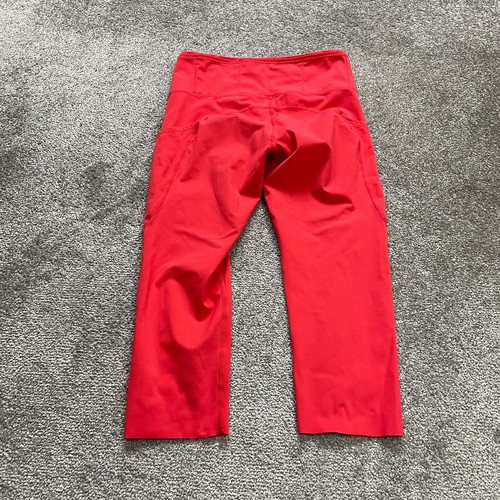 Lululemon Capri Leggings Women Small Orange Pockets Activewear Yoga Gym 26x19.5 - Picture 2 of 14