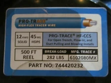 NEW PRO-TRACE HF-CCS 744420232 Pro Tracer Wire 500 ft. 12 AWG 45 Mil HDPE 282lb