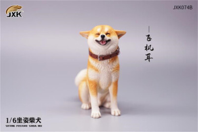 JXK 1:6 Scale Sitting Shiba Inu Model Pet Animal Figure Collection