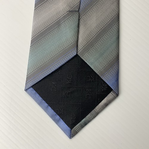 KENNETH COLE NEW YORK Silk Necktie Men's 3 7/8" x 56" Blue Grn Gray Striped Corp - Picture 3 of 8