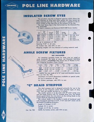 Pole Line Hardware Catalog Insert, Diamond, Telephone Hardware | eBay