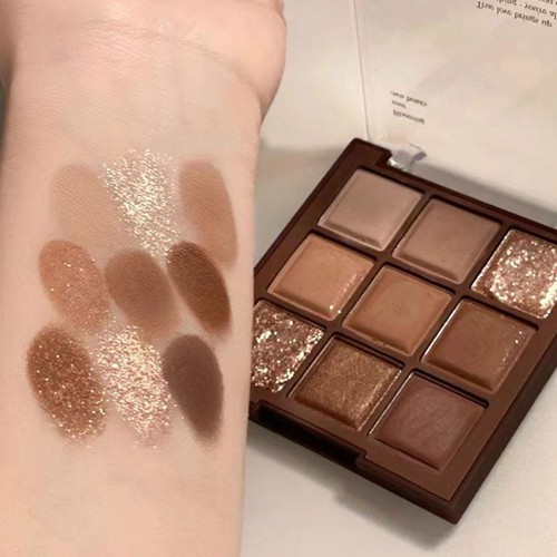 Chocolate Warm Brown Eye Shadow Nine Colors Eye Shadow Plate Matte Ea D3P7