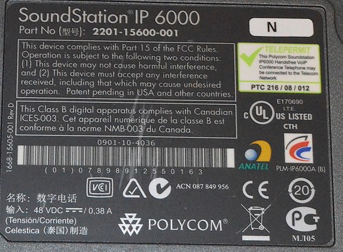 Teléfono de conferencia VoIP Polycom Soundstation IP 6000 PoE *usado* 2201-15600-001 - Imagen 5 de 5