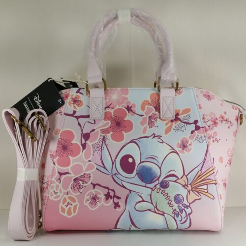 Disney Lilo & Stitch Cherry Blossoms Satchel Bag Crossbody Bag Purse Handbag New