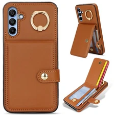For Samsung Galaxy A25 A35 A53 Luxury Phone Case Leather Card Wallet Ring Cover