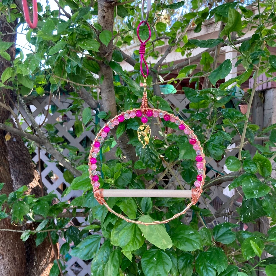 Columpio para colibrí, columpio para pájaros, rojo, perca para colibrí, accesorio alimentador de néctar  Foto 3 de 4