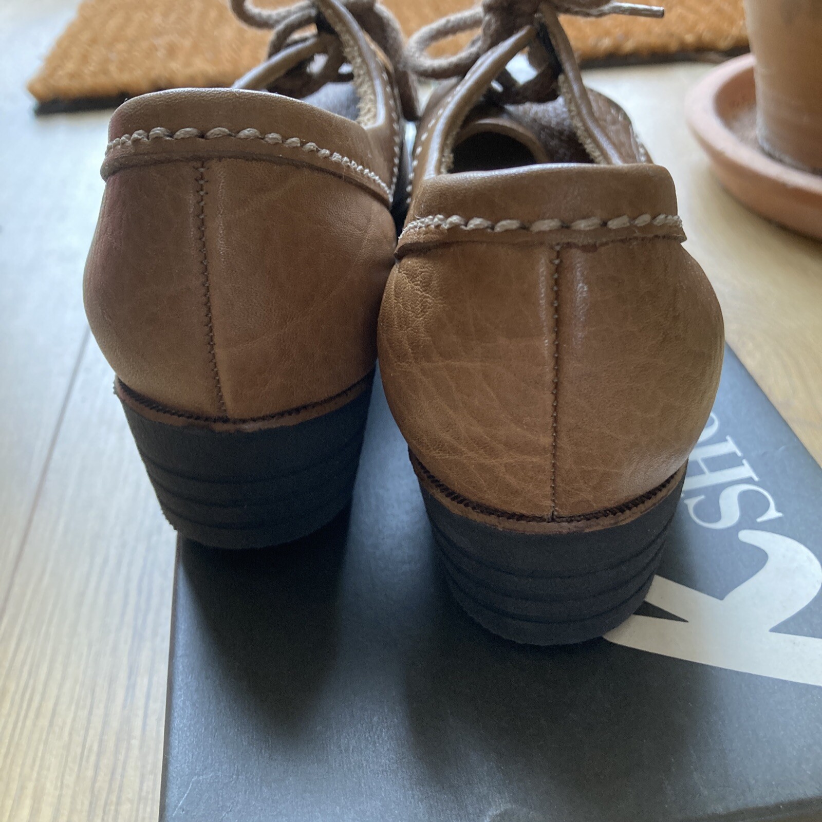 Fabulous Vintage Quality Taupe Leather Shoes K Skips "Spandrel", Boxed, 6 UK 8