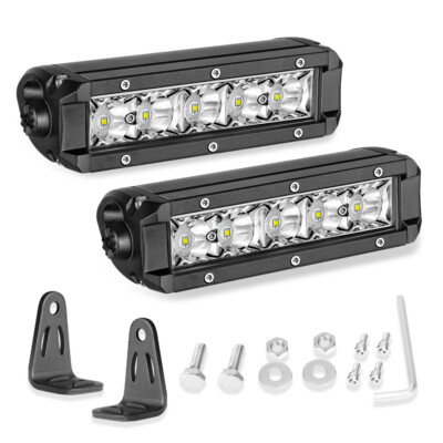 Pair 6 Inch LED Work Light Bar Spotlights Reverse Fog Lights 4WD Backup Pods 12V