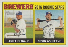 Ariel Pena/Nevin Ashley 2016 Topps Heritage Rookie Stars Card #170