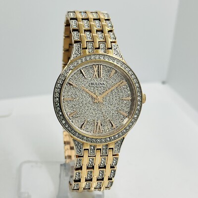 Bulova Rose Gold Crystal Bezel Ladies Bracelet Watch Bulova Women main image 3