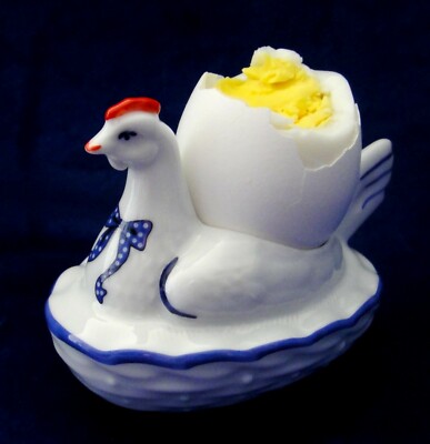  Egg cup Chicken, Leander Bone China Porcelain