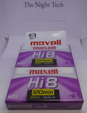 NEW Pack of Two Maxwell Hi8 120 Minuet 8mm Camcorder Video Tapes