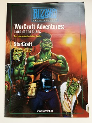 1997! Orig. Heft Beilage Flyer Lord of the Clans WarCraft Adventures Blizzard PC