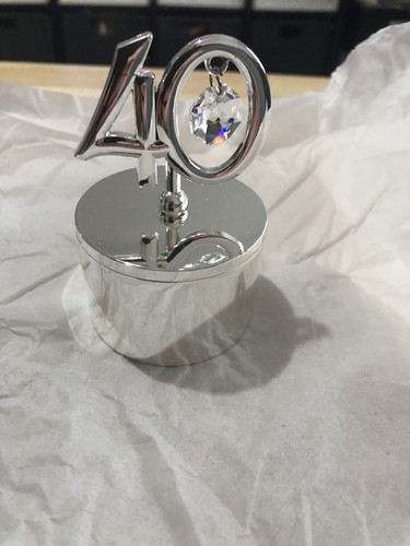 New 40th Birthday /anniversary The Leonardo Collection Silver Plated Trinket Box - Imagen 4 de 7