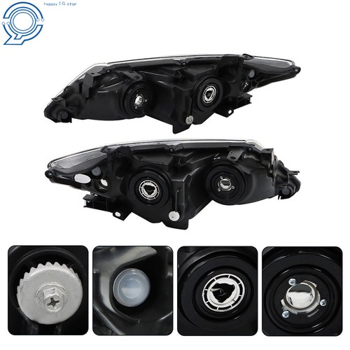 Projector Headlights Assembly For 2012 2014 Toyota Camry L/LE/XLE Black Pair - Picture 11 of 13
