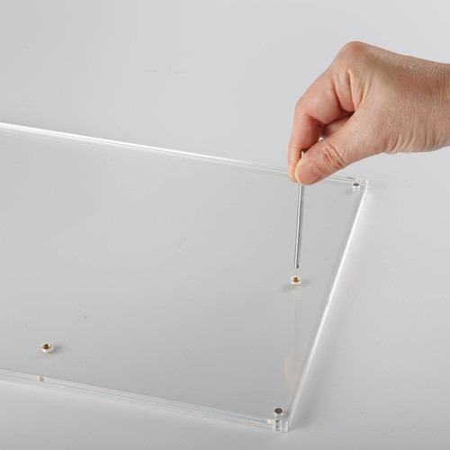 Clear Acrylic L Photo Frame 5x7" Sign Holder Portrait/Landscape Desktop Stand - Picture 7 of 26