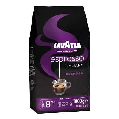 Lavazza, Espresso Italiano Cremoso, Coffee Beans, Intensity 8/10, 1 Pack of 1 kg