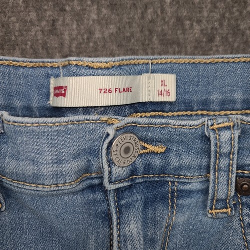 Levi's 726 Flare Jeans, Light Wash, Stretch, Adjustable Waist, XL 14/16 Girls - Picture 2 of 12