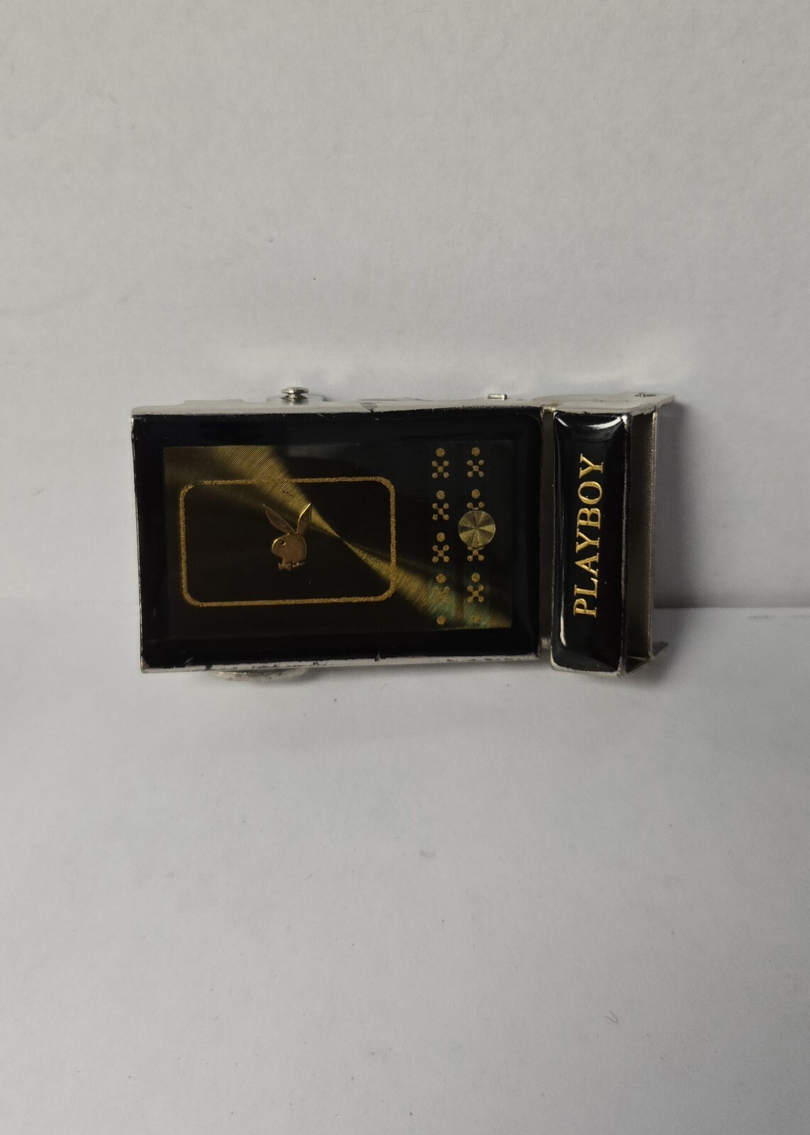 Vintage Playboy Bunny Black Gold Belt Buckle Please Look At Pictures