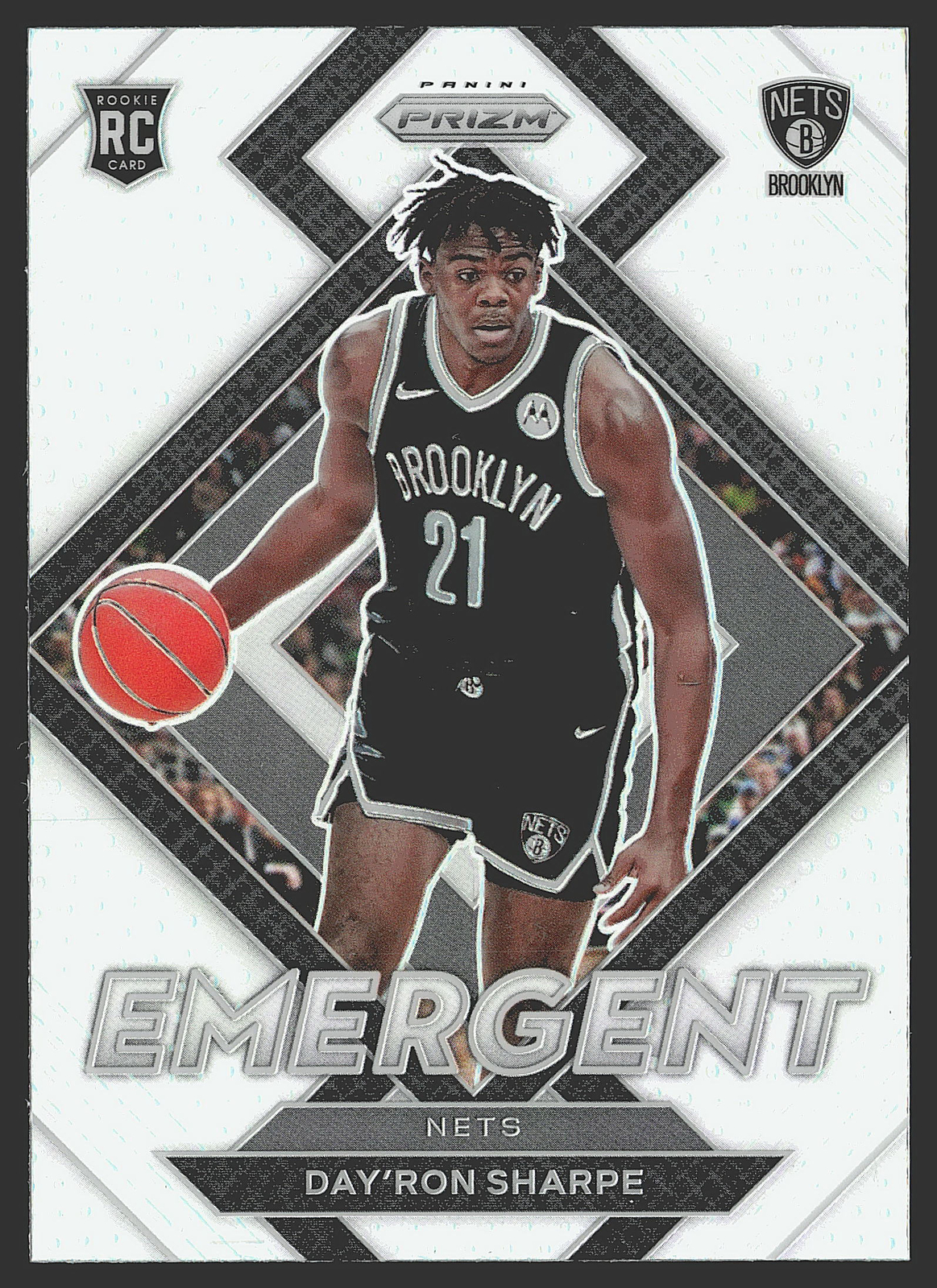 2021-22 Panini Prizm #27 Day'Ron Sharpe Emergent Prizms Silver RC