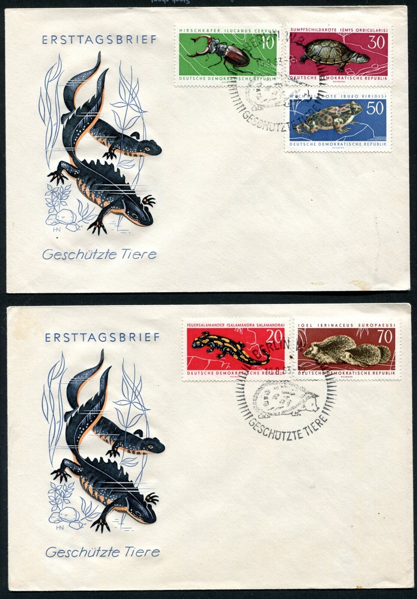 EAST GERMANY D.D.R. 1963, PROTECTED FAUNA, ANIMALS, Scott 663-667