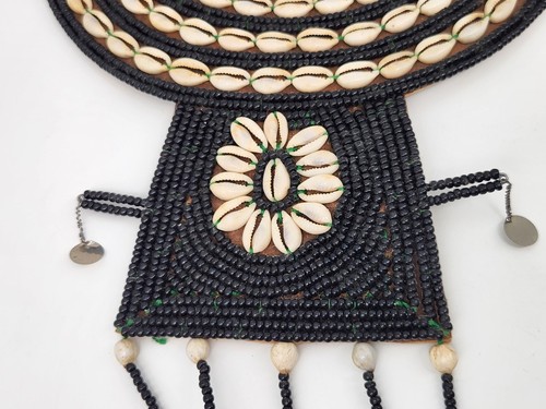 African Maasai Beaded Ceremonial Wedding Collar Necklace Tribal Art Wall Art - Picture 5 of 11