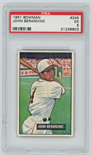 1951 Bowman #245 John Berardino St Louis Browns Vintage Baseball Card PSA 5