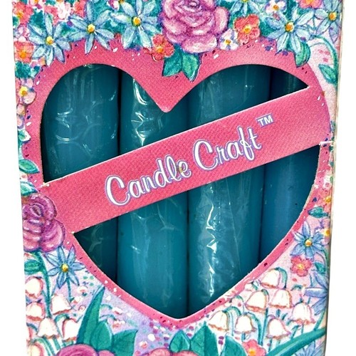 Blue Taper Candles 12 Inch Set of 4 Smokeless Dripless Candle Craft Vintage 90s - Picture 3 of 7