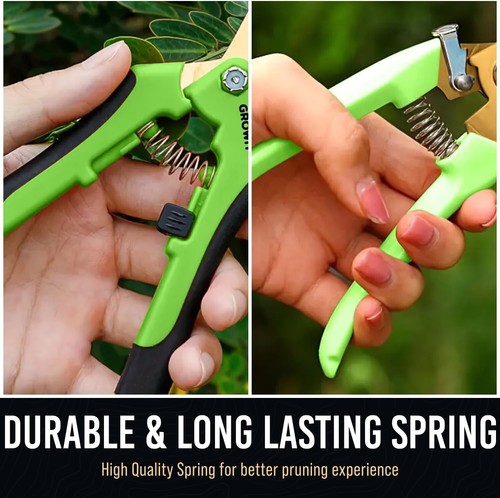 7" Titanium Pruning Shears & Scissors Set, Sharp Garden Clippers, Non-Slip Grip - Picture 6 of 10
