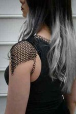 Chainmail Shoulder Armor Black Color Butted 10 mm Ring Medieval Unique Design