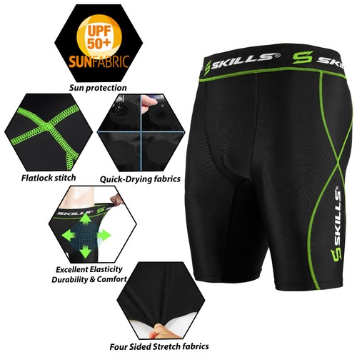 Mens Compression Shorts Sports Briefs skin tight fit gym Running Base layer - Picture 2 of 12