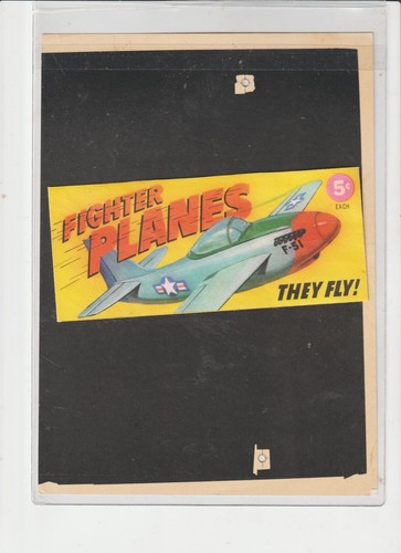 Topps Fighter Planes 1967 TEST WRAPPER UNPUNCHED UNCUT PROOF F86 SABER JET - Bild 2 von 3