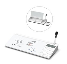 Listing image for Glass Desktop Dry Erase Whiteboard with Storage Caddy and Calculator 15.75x7.09"