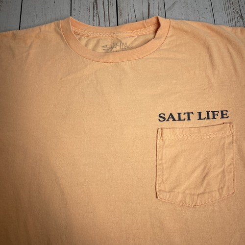 Salt Life Graphic T Shirt Mens Medium Short Sleeve Pocket Tee On Salt Time - Picture 4 of 8