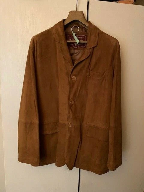 Blouson - Veste MARLBORO CLASSICS MCS en Cuir Daim, Taille XL (52/54) Marron New - Photo 3/4