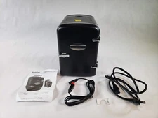 Koolatron Retro Mini Portable Compact Fridge 4L With 12V and AC Cords, Black