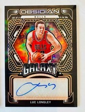 Luc Longley 2021-22 Panini Obsidian Galaxy Orange Autograph Auto /50