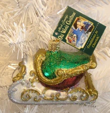 2010 ELEGANT SLEIGH - OLD WORLD CHRISTMAS BLOWN GLASS ORNAMENT - NEW W/TAG 46036