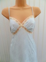 V94 Vtg St Michael Blue Silky Floral Jacquard Cream Lace Nightdress 12 34 V94 Vtg St Michael Blue Silky Floral Jacquard Cream Lace Nightdress 12 34