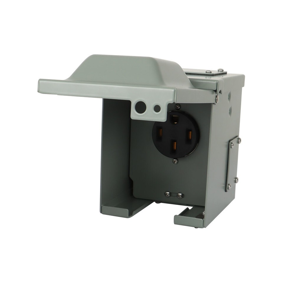 50A 125/250 Volt RV/EV Power Outlet Box Enclosed Lockable Weatherproof