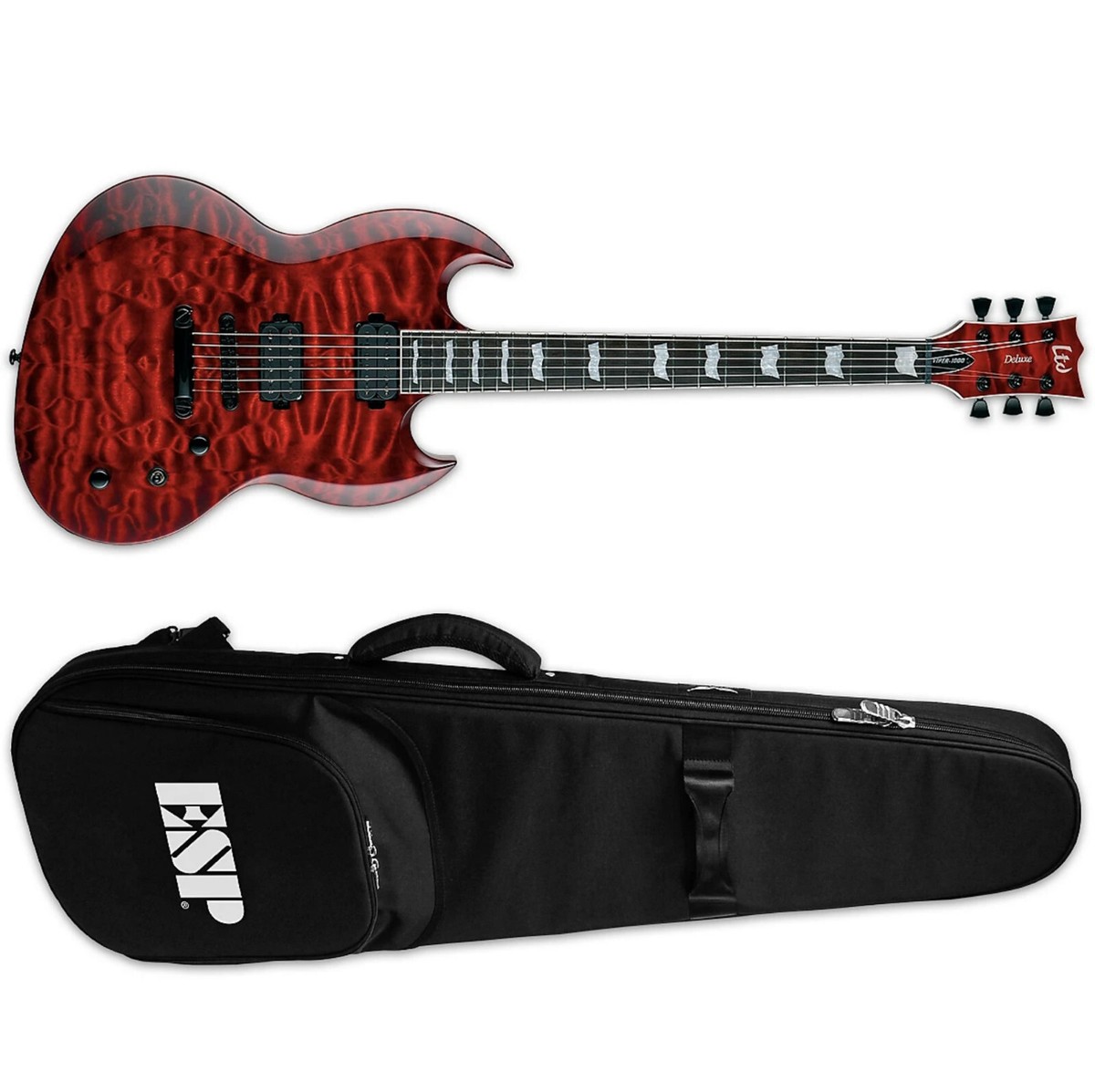 ESP LTD Viper-1000 QM Tiger Eye Sunburst Electric Guitar