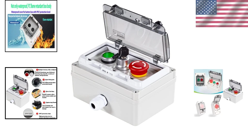 Instantaneous Action Push Button Box: Waterproof and Flame Retardant Security - Image 2 of 4